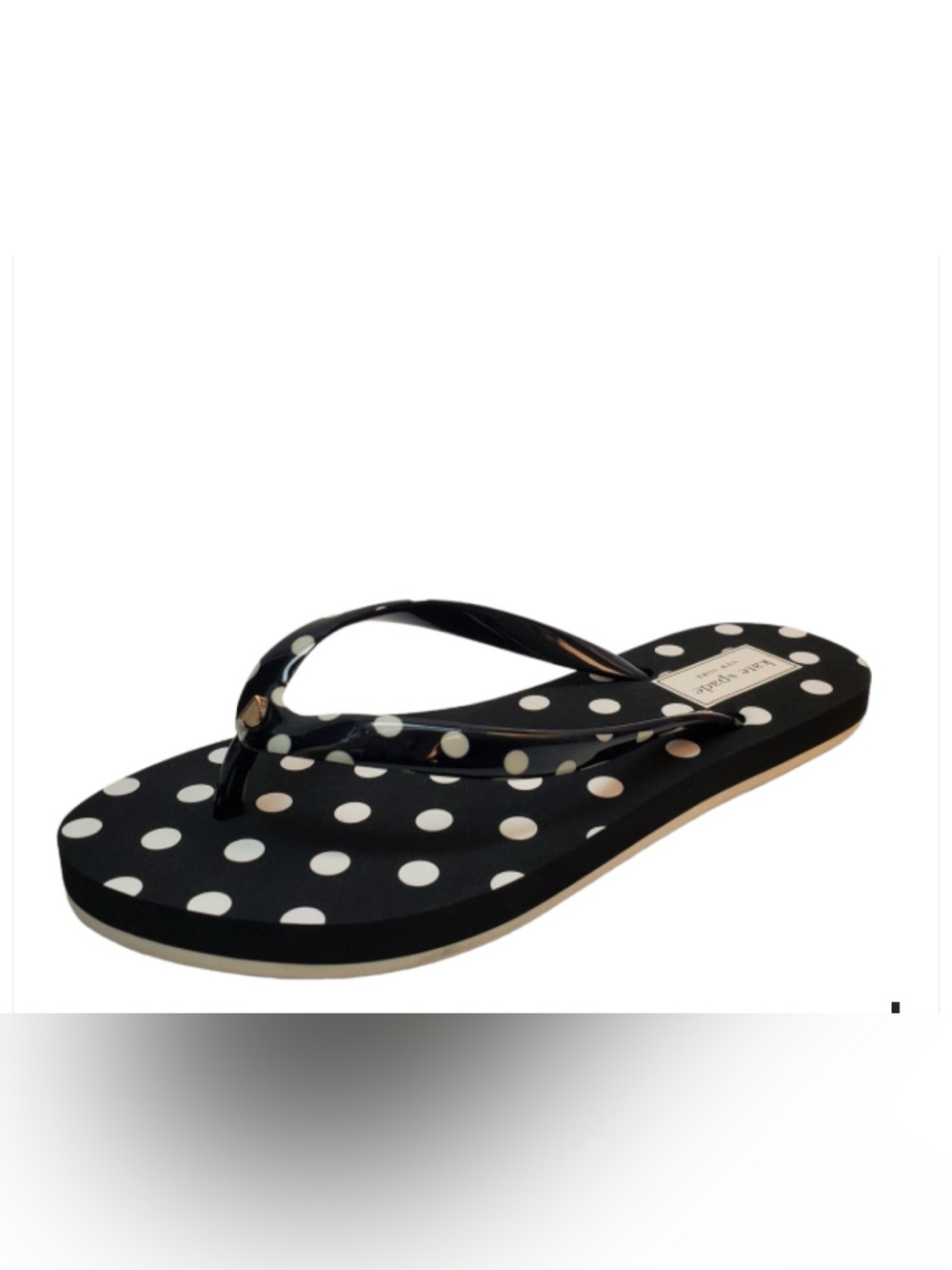 Kate Spade Black and cream Polka Dot Fiji Flip Flop